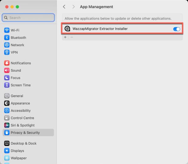 Mac OSX Sonoma - app management permission